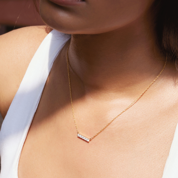 Flat Bar Lab Grown Diamond Necklace