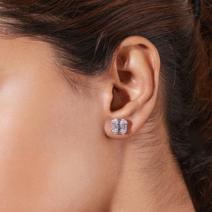 Cushion Illusion Lab Grown Diamond Stud Earrings